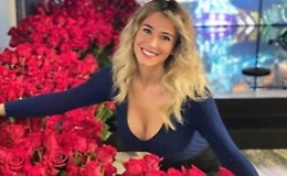 Mille rose rosse per Diletta Leotta con biglietto bianco