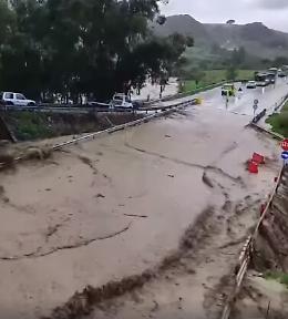 E' ancora maltempo in Sicilia: strade statali chiuse tra Palermo e Agrigento