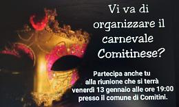 Comitini, il sindaco chiama a raccolta i cittadini per organizzare il Carnavale