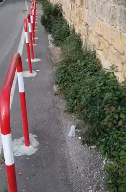 Palermo: sentiero pedonale all'angolo tra via Camillo Camilliani e via Leonardo da Vinci invaso dalle erbacce