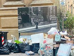 Palermo, in via Maqueda i cumuli di immondizia tra le foto di Enzo Sellerio. Rap: &laquo;Sono abbandoni, noi passiamo ogni giorno&raquo;