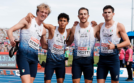 Atletica: clamoroso, la 4x400 azzurra campione d'Europa con Edoardo Scotti, Luca Sito, l'avolese Mohamed Soudassi e Lorenzo Benati