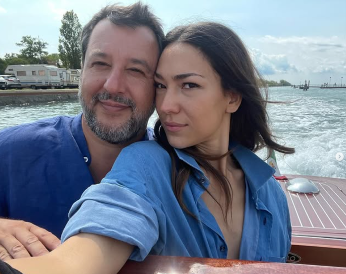 Matteo Salvini con Francesca Verdini