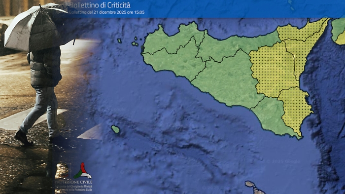 Domenica sott'acqua in Sicilia e anche per domani luned&igrave; c'&egrave; allerta moderata su parte dell'Isola