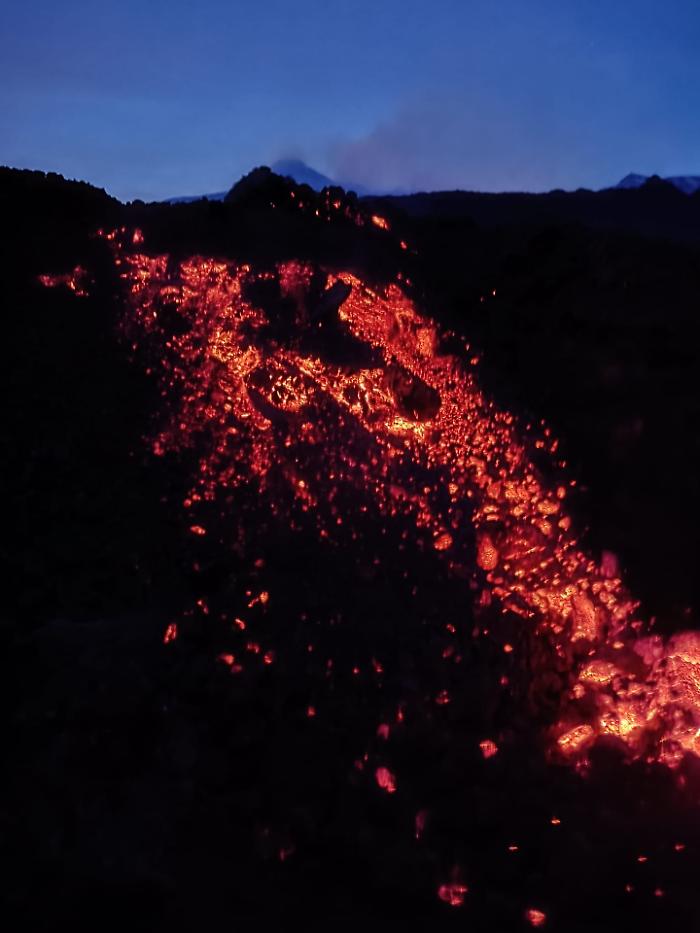 Etna, eruzione, fronte lavico