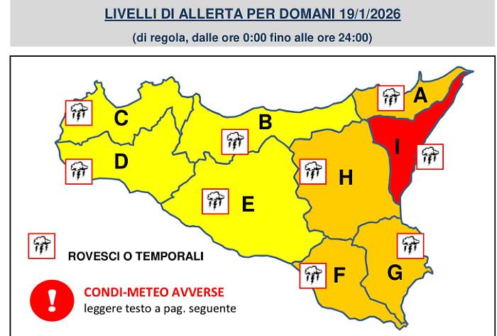 Maltempo a Messina: domani scuole, ville e cimiteri chiusi 