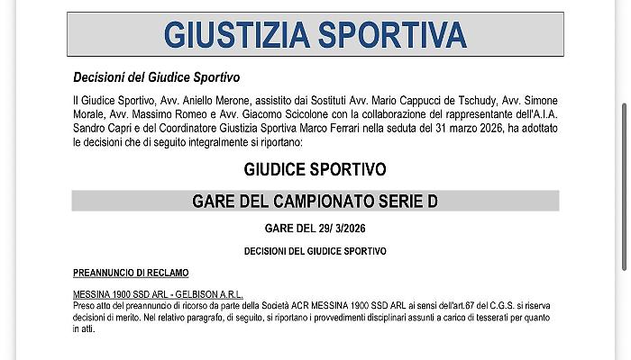 Messina-Gelbison, risultato non omologato: ecco perch&egrave; i giallorossi non vinceranno a tavolino